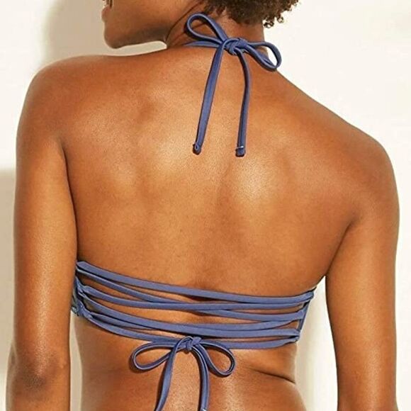 Xhilaration Crochet Blue High-Neck Bikini Top - Picture 12 of 12